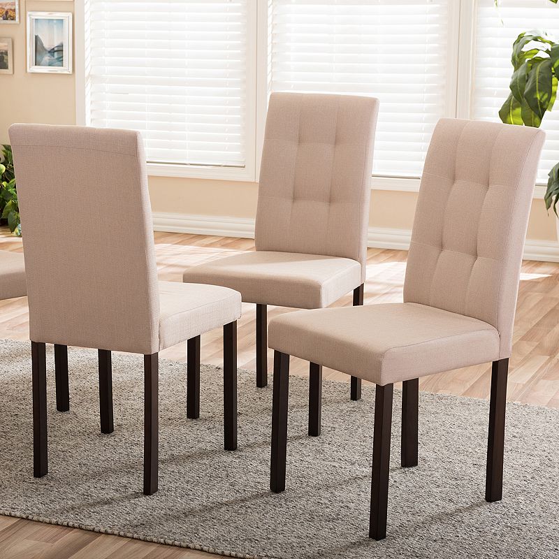 Baxton Studio Andrew II Upholstered Dining Chair 4-piece Set