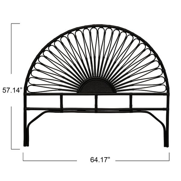 Black Rattan Headboard - - 35866926