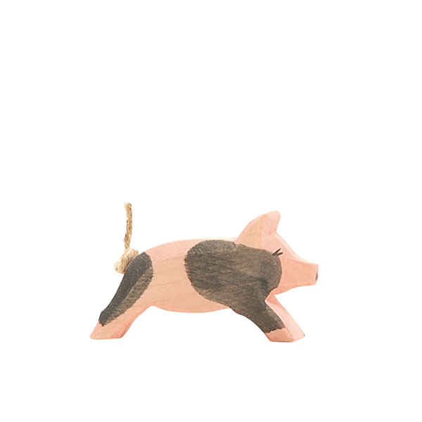 Spotted Piglet Running by Ostheimer Wooden Toys