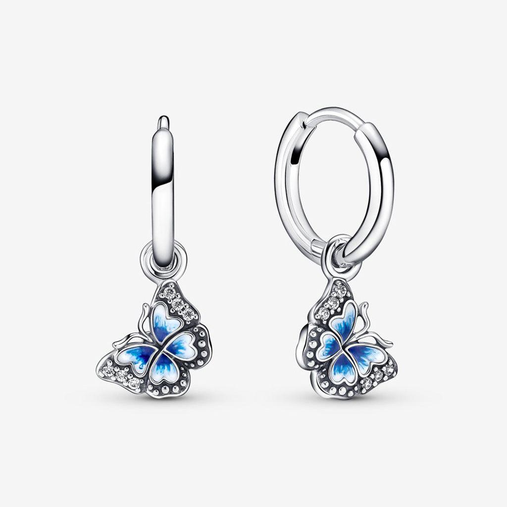 PANDORA  Blue Butterfly Hoop Earrings