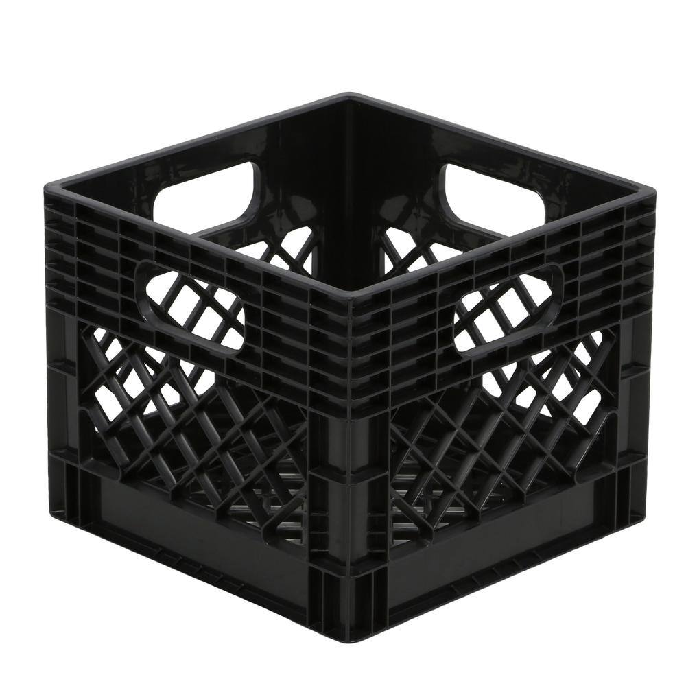 GSC Technologies 11 in. x 13 in. x 13 in. Black Milk Crate MC131311-002