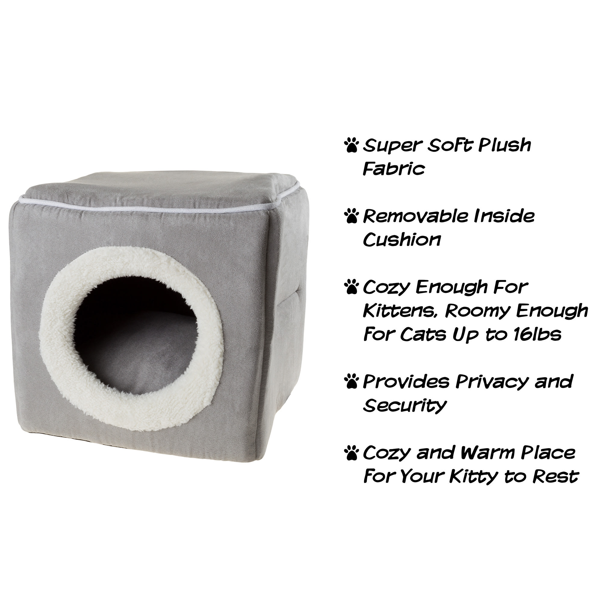 Pet Adobe Gray Enclosed Cat Bed， 13