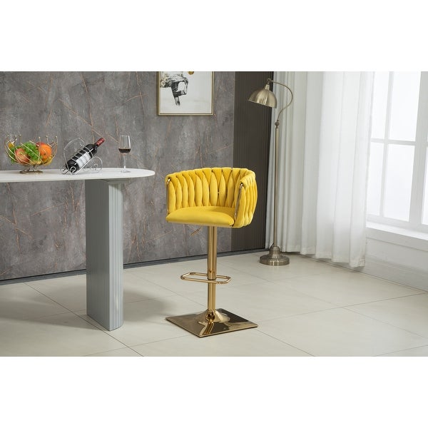 Upholstered Bar Stools with Back and Footrest， Counter Height Dining Chairs