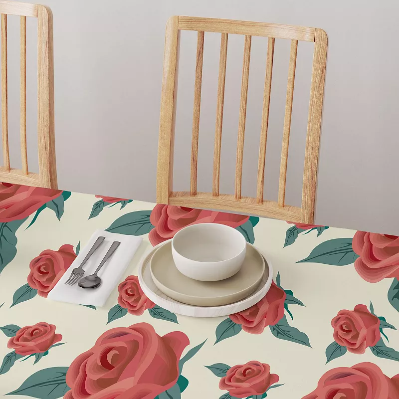 Square Tablecloth， 100% Cotton， 52x52， Floral 85