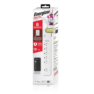 Energizer Smart Wi-Fi 6-Outlet Smart Surge Protector 1200 Joules Works With AlexaSiriGoogle EIS3-1004-WHT