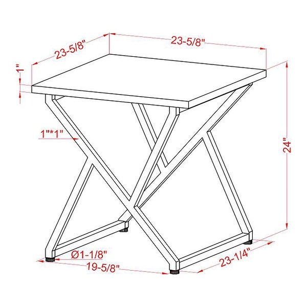 Furniture of America Cano Glam High Gloss White 24-inch Side Table