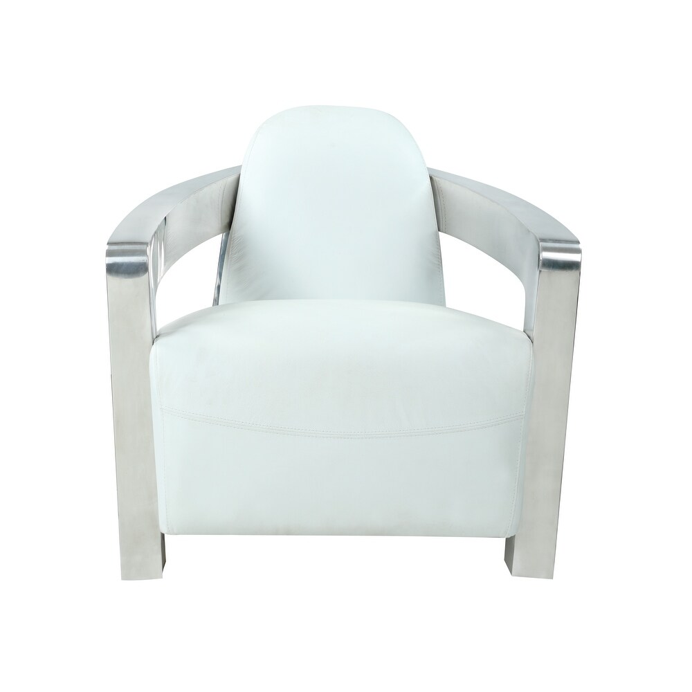 Somette Contemporary Accent Chair  White   Accent Chair