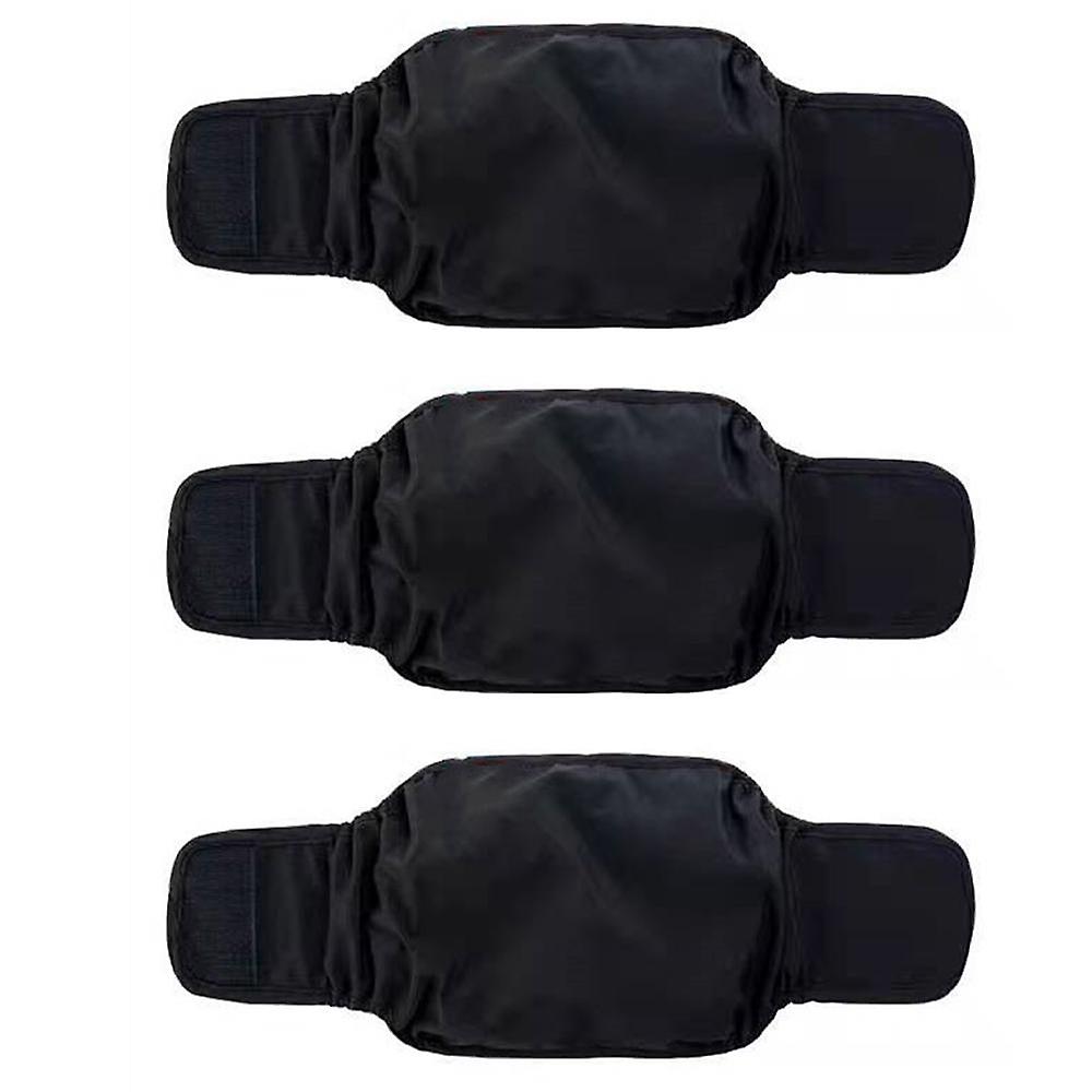 3 Pack Male Dog Diaper Wrap， Washable Puppy Belly Bands， Super-absorbent And Comfortable-black L