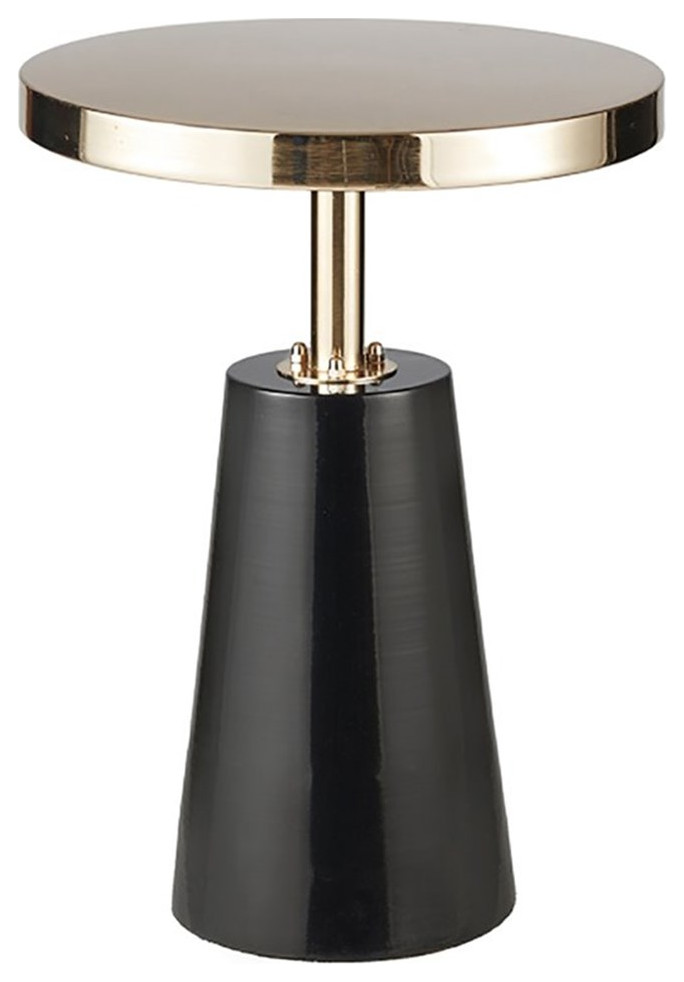 Home Square Sophia 14.25 quotRound Metal Accent Table in Black and Gold in Set of 2   Contemporary   Side Tables And End Tables   by Homesquare  Houzz