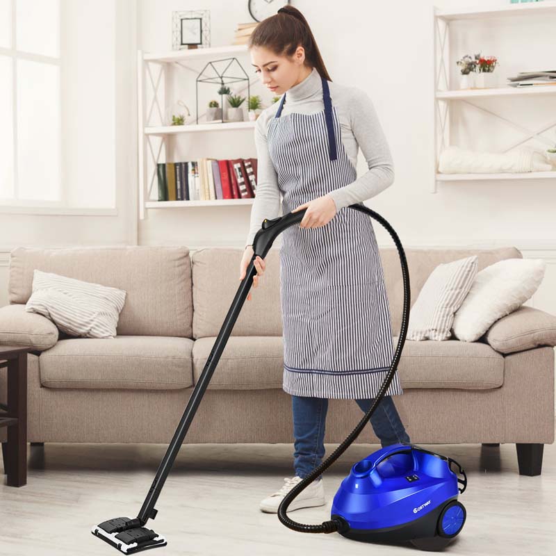 2000W Steam Cleaner, Multipurpose Household Steamer, Heavy Duty Rolling Cleaning Machine with 19 Accessories, 1.5L Water Tank