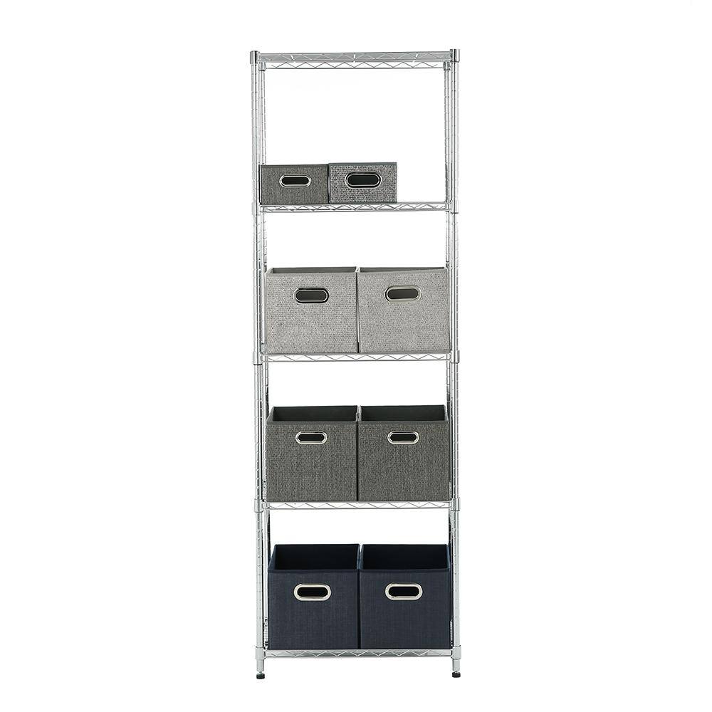 MZG Chrome 5-Tier Steel Shelving (15.7 in. x 23.6 in. x 71.4 in.) 4060181OFH501SG