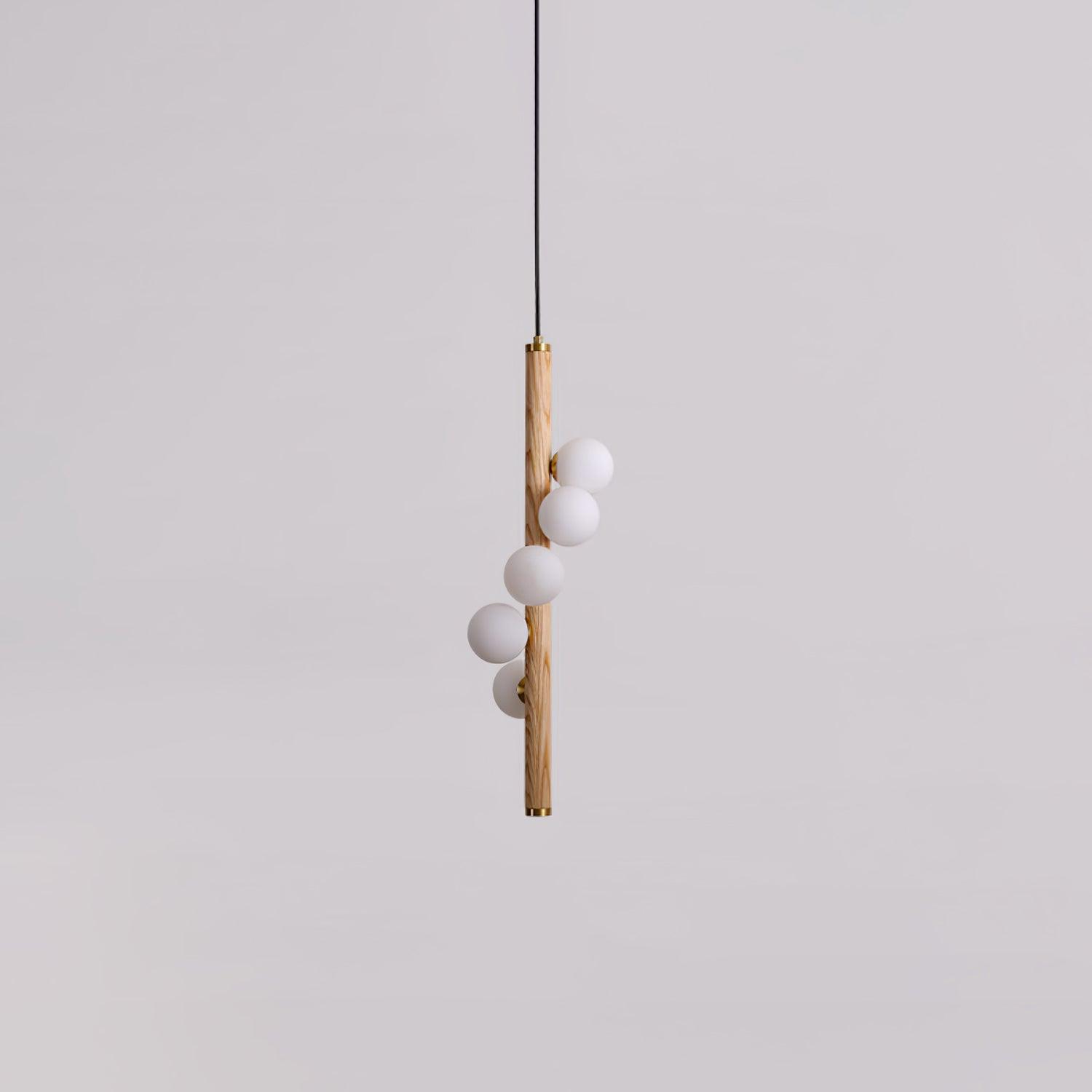 Vertical Orb Timber Pendant Lamp