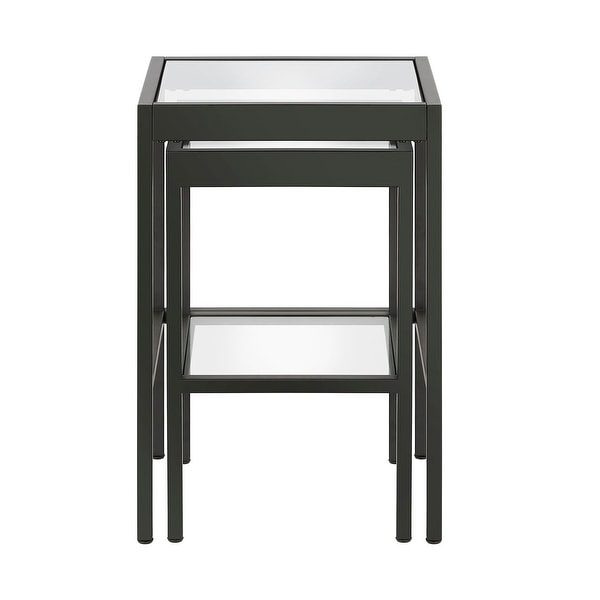 Alexis Metal/ Tempered Glass Nesting Tables