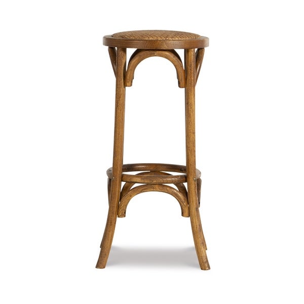 Flint Walnut Rustic Backless Bar Stool