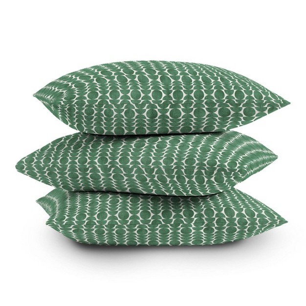 Moonlight Retro Scandinavian Outdoor Throw Pillow Green Deny Designs