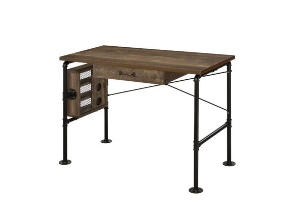 ACME Endang Writing Desk  Weathered Oak   Black Fi...