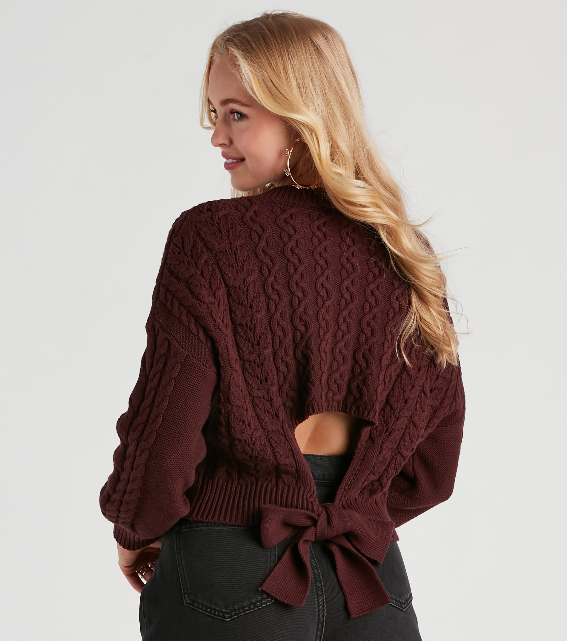 Casual Cuddles Tie-Back Sweater