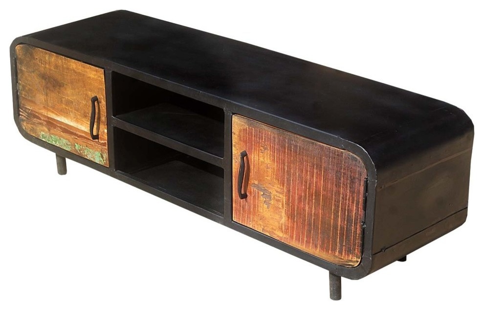 1950  x27s Retro Reclaimed Wood  ampIron Media Cabinet  ampTV Stand   Industrial   Entertainment Centers And Tv Stands   by Sierra Living Concepts Inc  Houzz