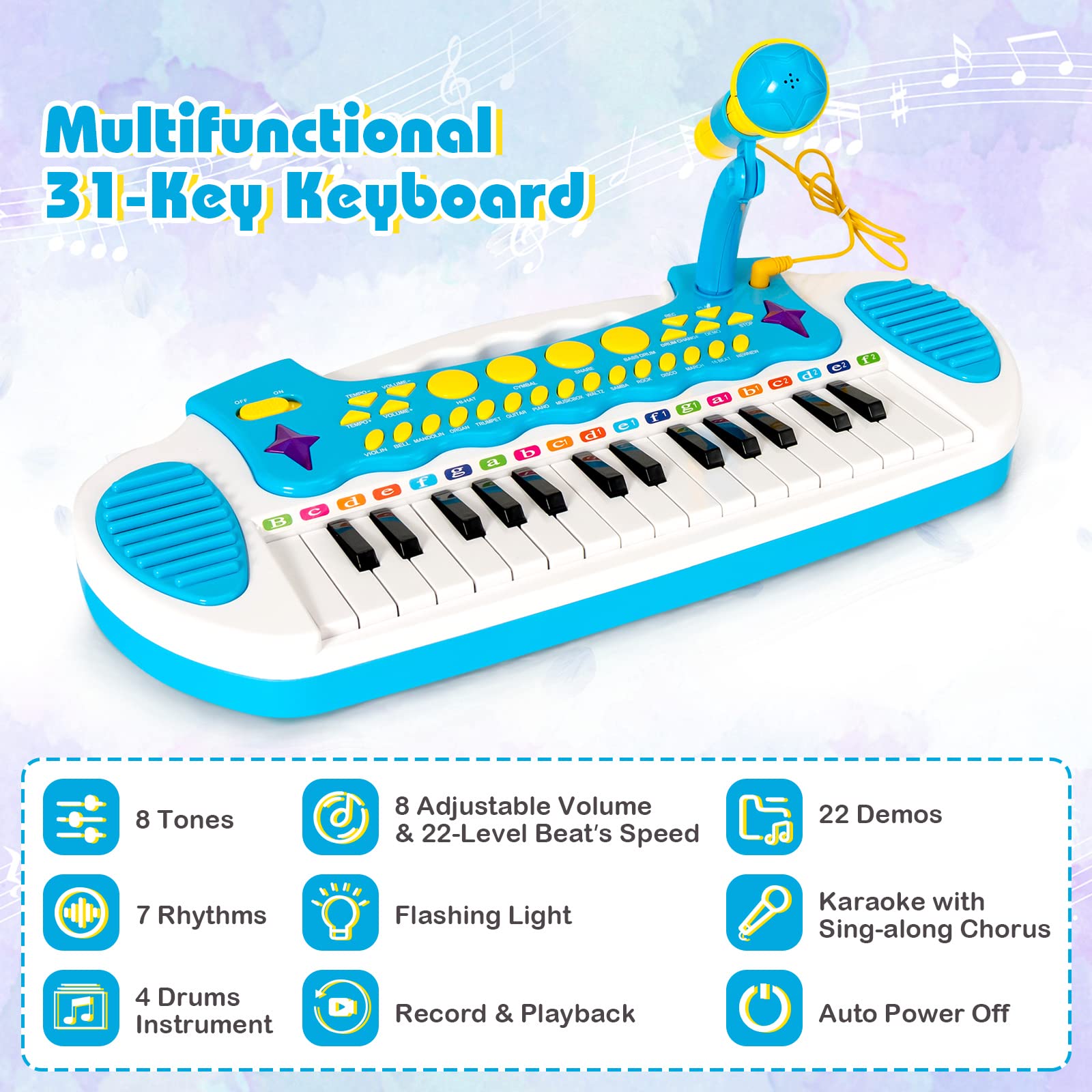 Costzon 31-Key Kids Piano Keyboard Toy, Toddler Electronic Musical Instrument Educational Toy