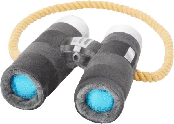 Frisco Camping Binoculars Plush with Rope Squeaky Dog Toy