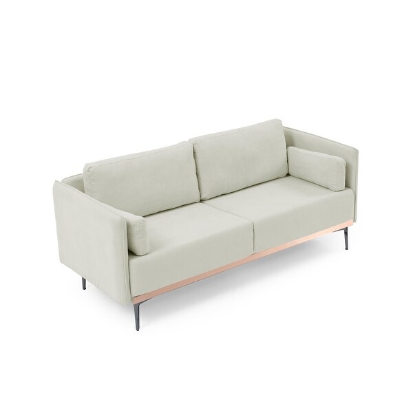 Modern Sofa 3Seat Couch with Stainless Steel Trim