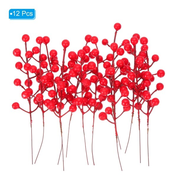 Artificial Red Berry Stems，Holly Berries Branches Berry Picks Style 1