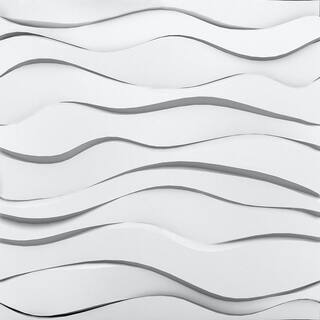 A La Maison Ceilings Zephyr Plain White 2 ft. x 2 ft. Seamless Foam Glue-up 3D Wall Panel (24 sq. ft.case) ZR-SWP-PW-6