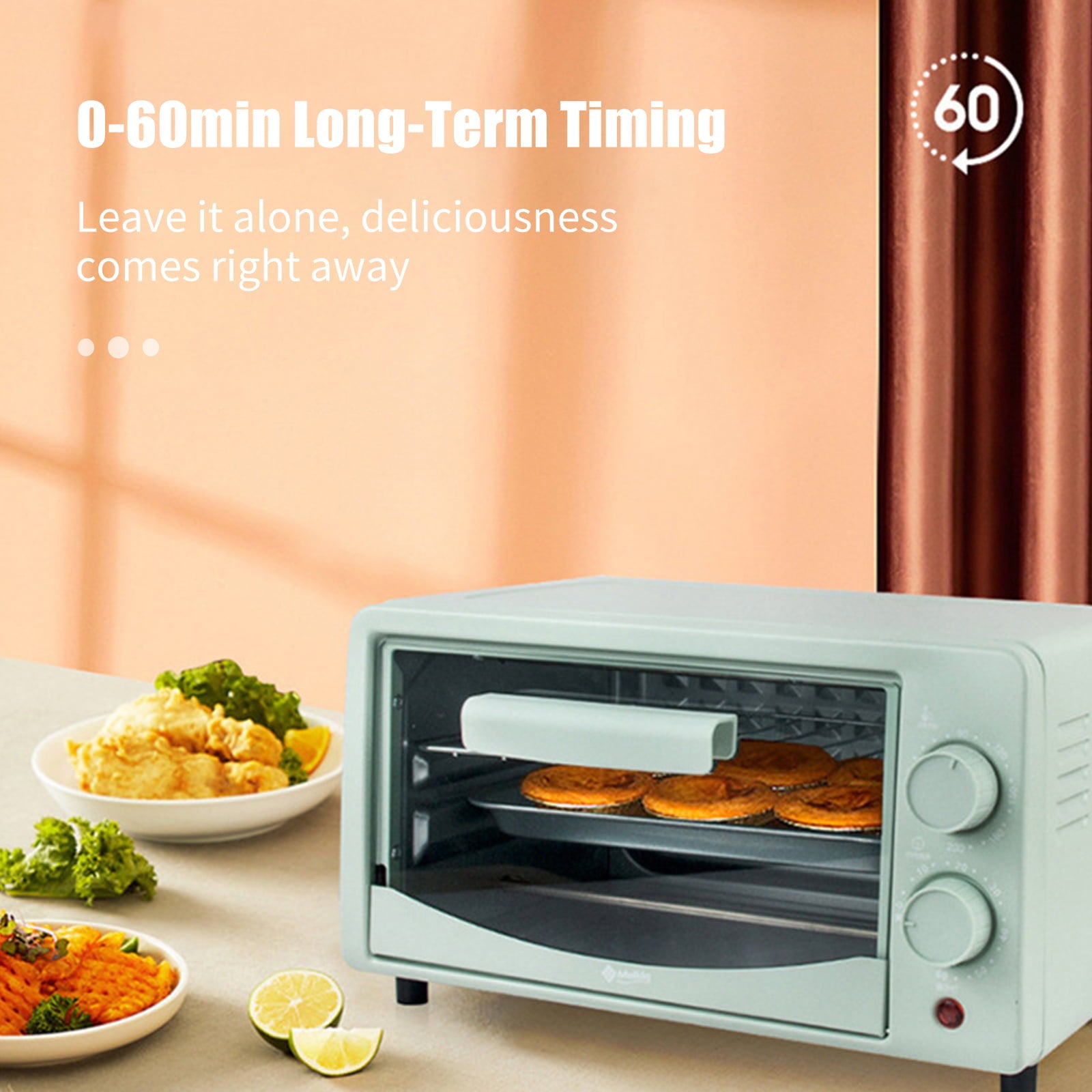 CACAGOO Oven Household Small Mini 12L 60-230 ℃ Electric Toaster 700W Breakfast Machine