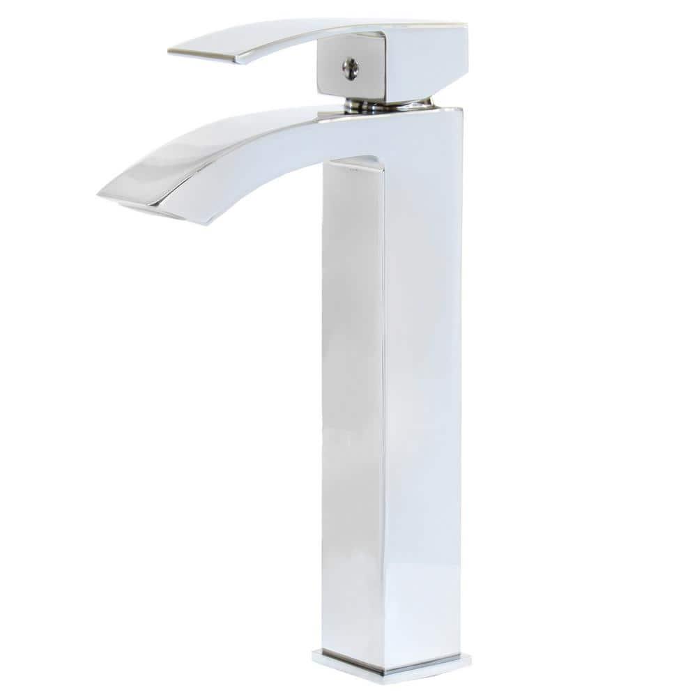 Novatto Steger Modern Single Hole SingleHandle Bathroom Faucet in Chrome