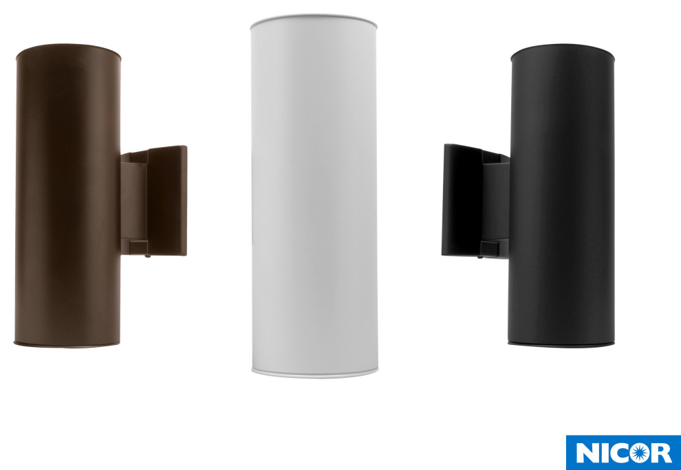 NICOR 12 inch Outdoor Cylinder Wall Sconce   Modern   Outdoor Wall Lights And Sconces   by NICOR Lighting  Houzz