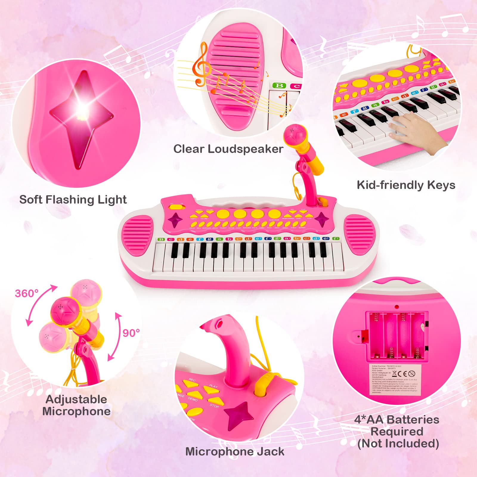 Costzon 31-Key Kids Piano Keyboard Toy, Toddler Electronic Musical Instrument Educational Toy