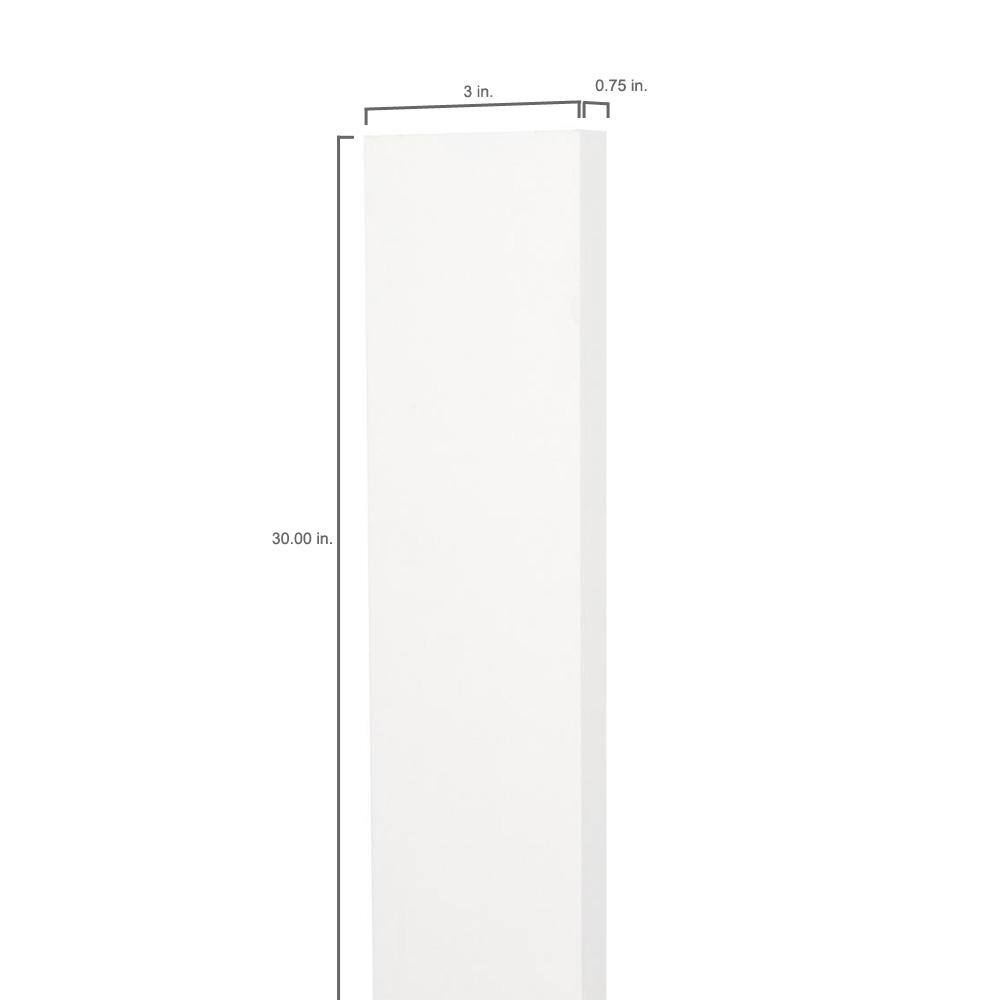 Hampton Bay 3 in. W x 30 in. H Cabinet Filler in Satin White KAFS330-SW