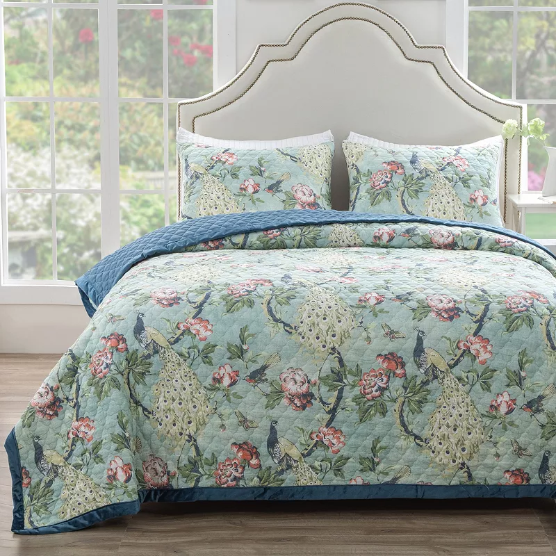 Greenland Home Pavona Velvet Embellished Quilt Set