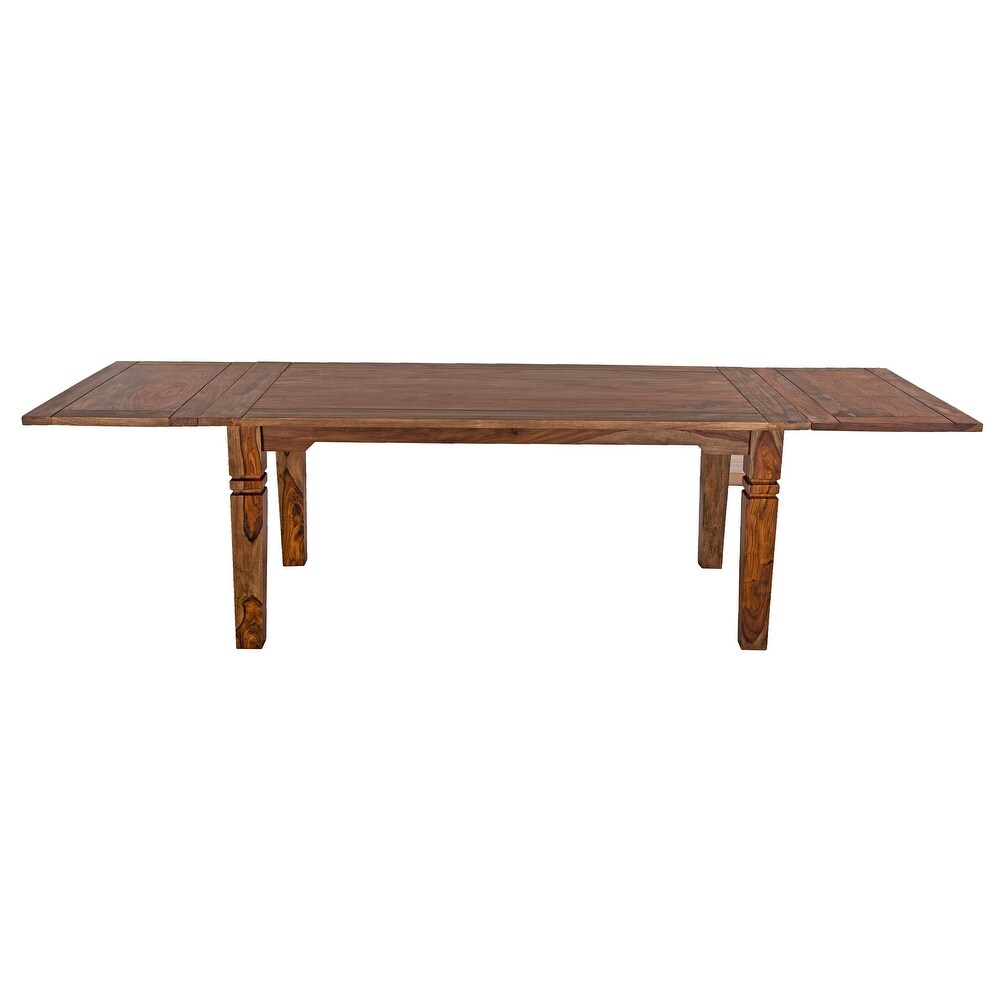 Porter Designs Taos Contemporary Solid Wood Extendable Dining Table  Natural.