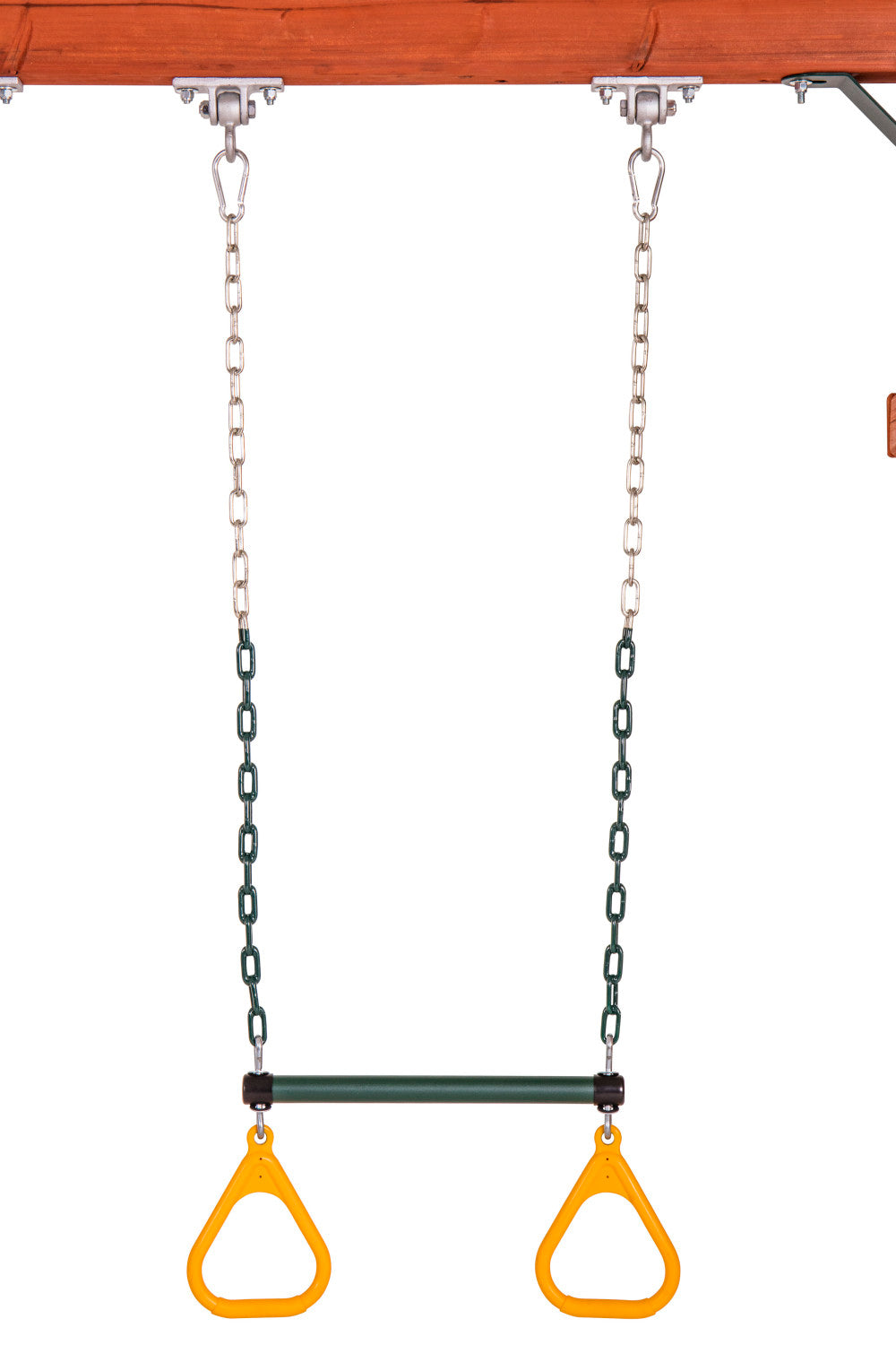 Jack and June Durable Playset Ring Trapeze Bar and Swing Combo with Large 50” Chains