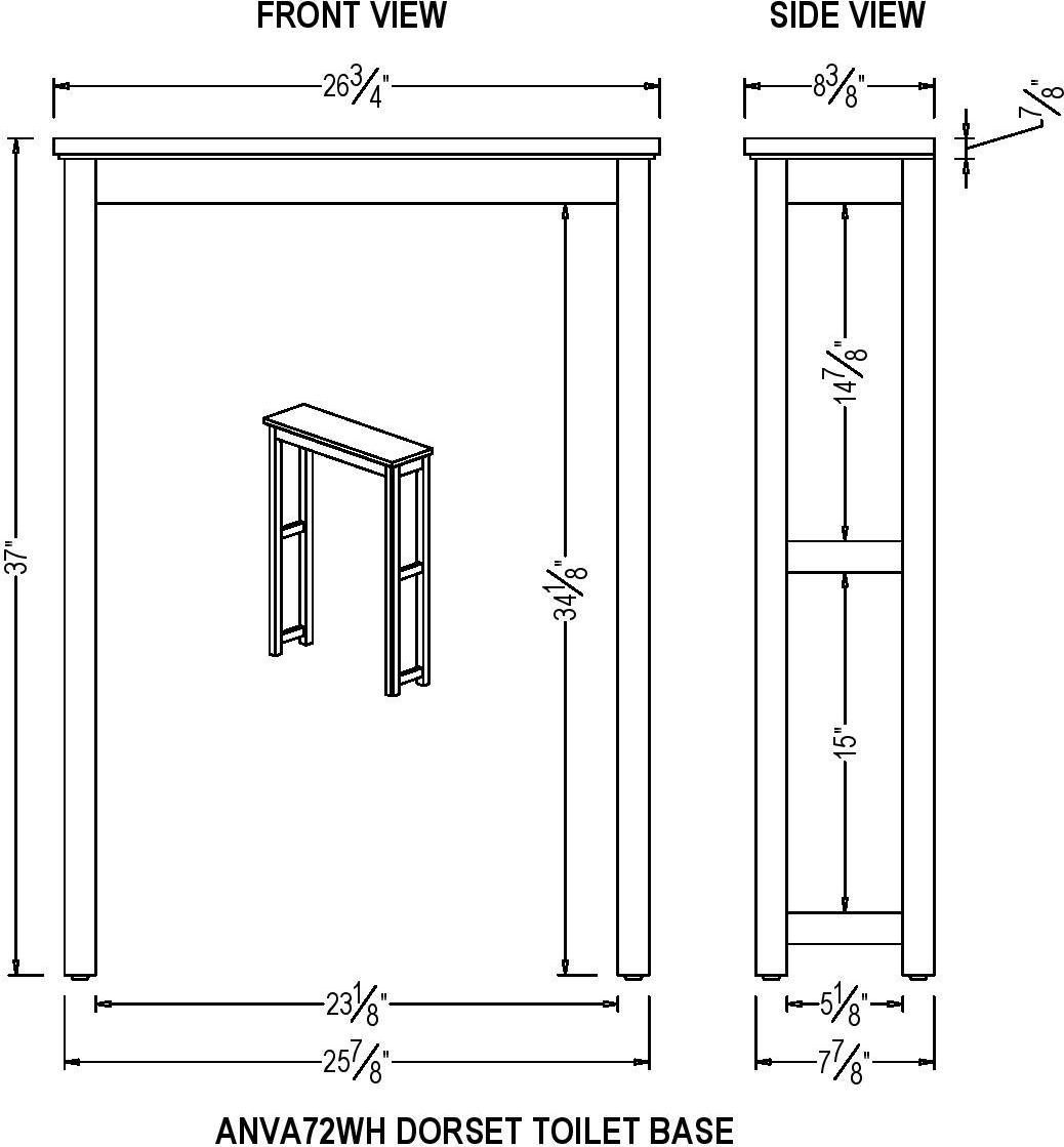 Alaterre Dorset Toilet Base Storage