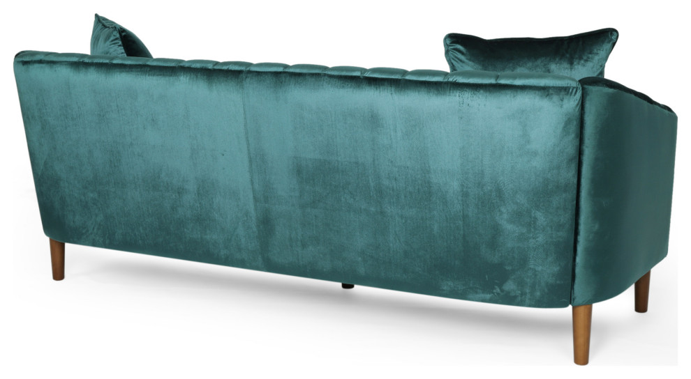 Susan Contemporary Velvet 3 Seater Sofa   Midcentury   Sofas   by GDFStudio  Houzz