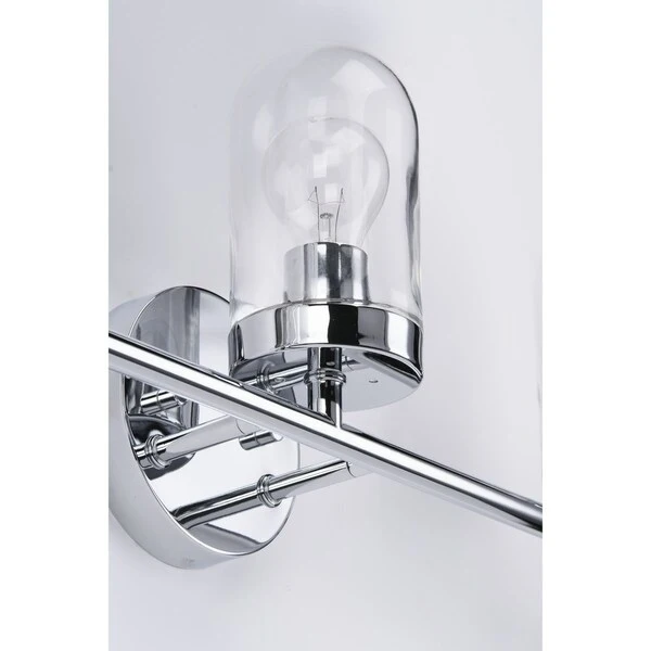 Signal Collection 3-Light Polished Chrome Clear Glass Coastal Bath Vanity Light