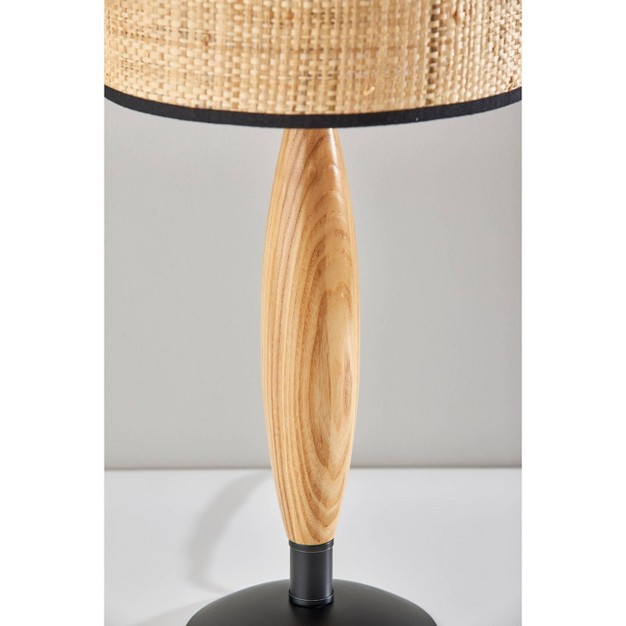 Cayman Natural Wood Table Lamp Black Adesso