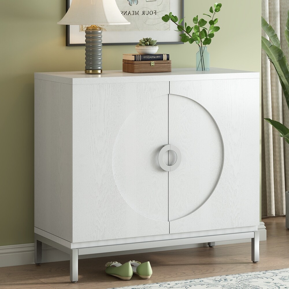 Simple Storage Cabinet Accent Cabinet with Solid Wood Veneer