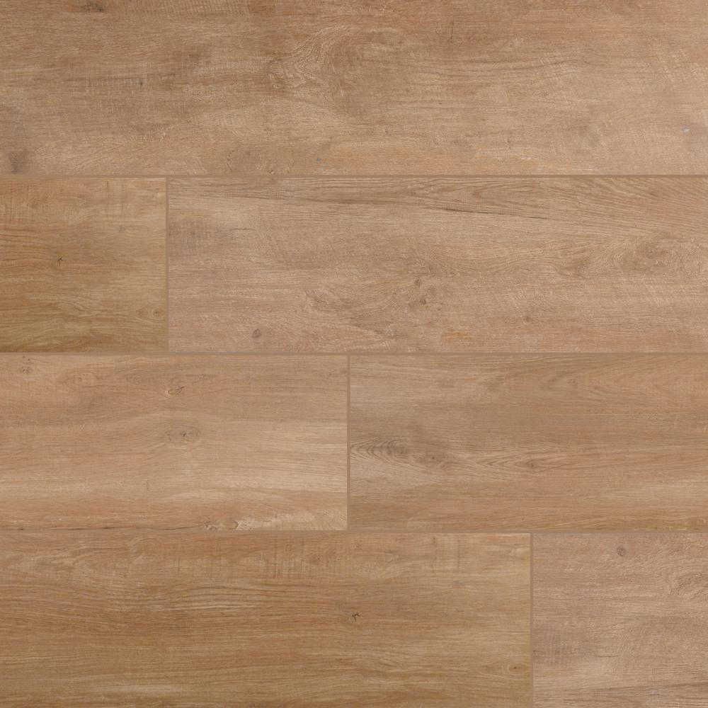 MSI 12 in. x 48 in. Lukas Brown Porcelain Paver Tile Brown (8 sq. ft.Case) LHDPAVNLBE1248C