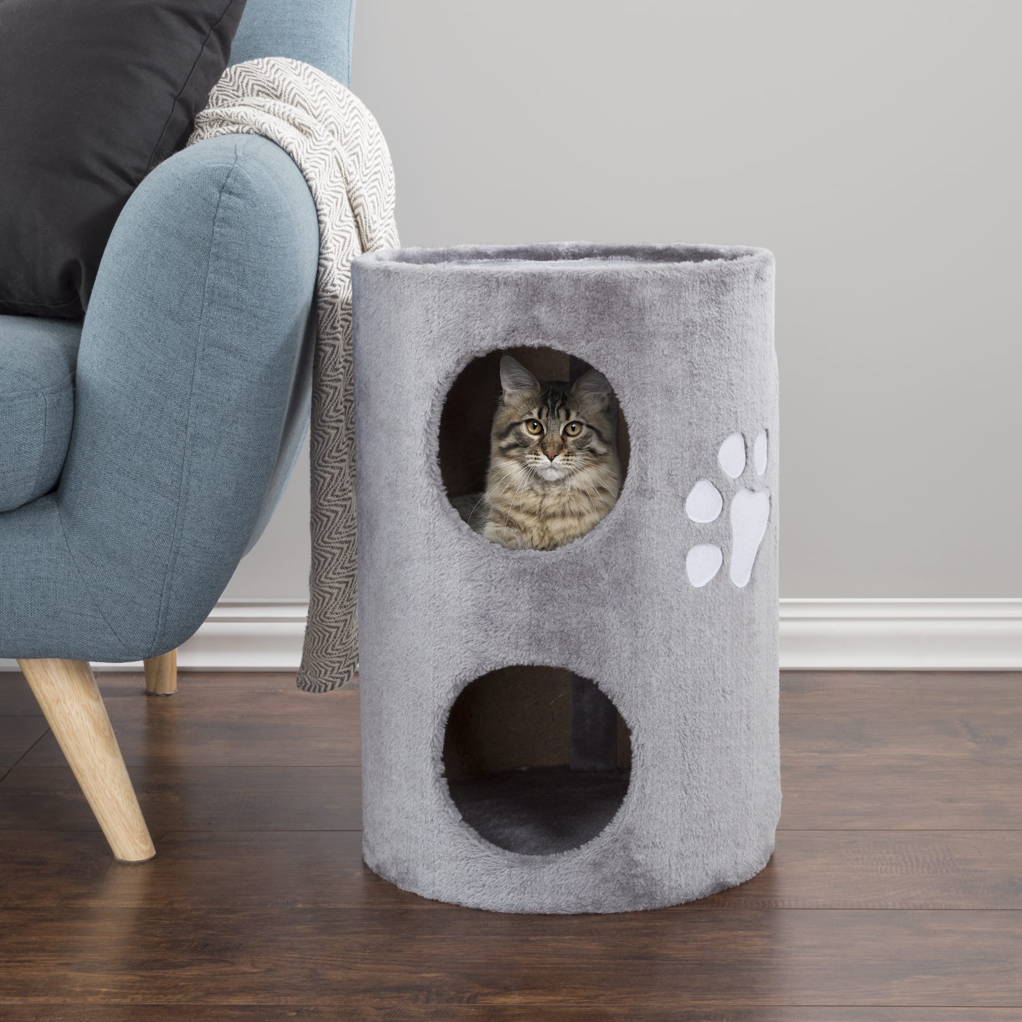 PETMAKER 2 Level Double Hole Cat Condo， 20.5