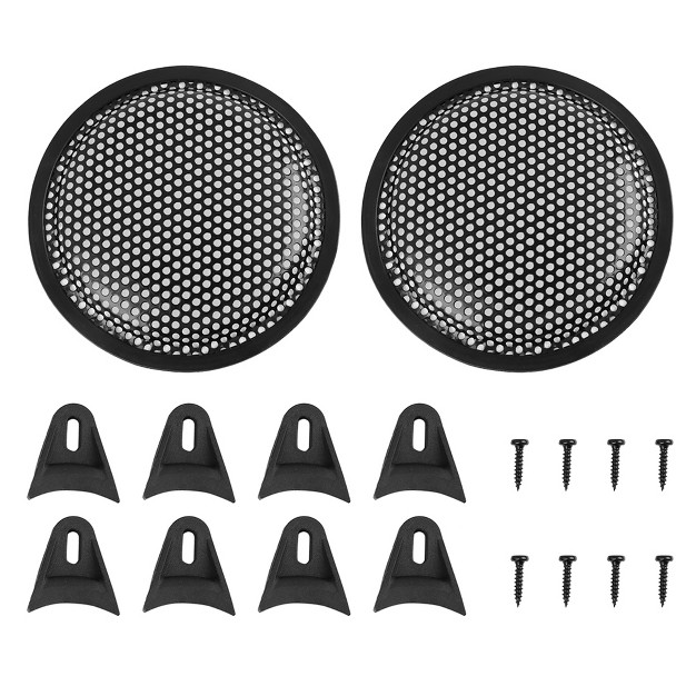 Unique Bargains Mesh woofer Subwoofer Grill Car Speaker Cover Black 2 Pcs