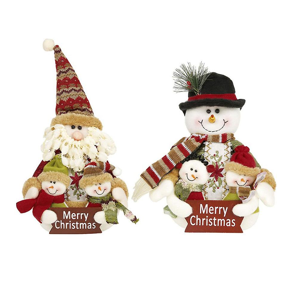 Christmas Themed Tabletop Ornaments Cartoon Snowman Doll Decoration For Home Office Holiday Party (snowman)