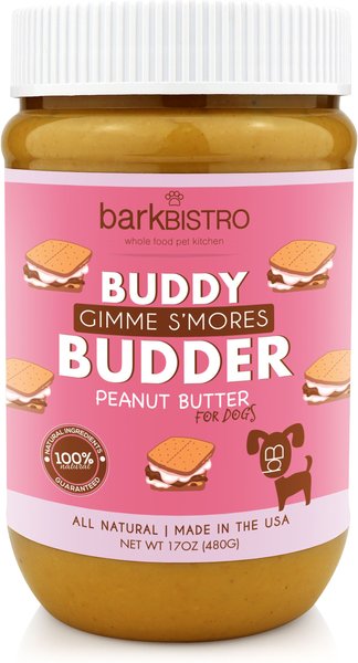 Bark Bistro Company Gimme S’more Buddy Budder Dog Treat， 17-oz jar