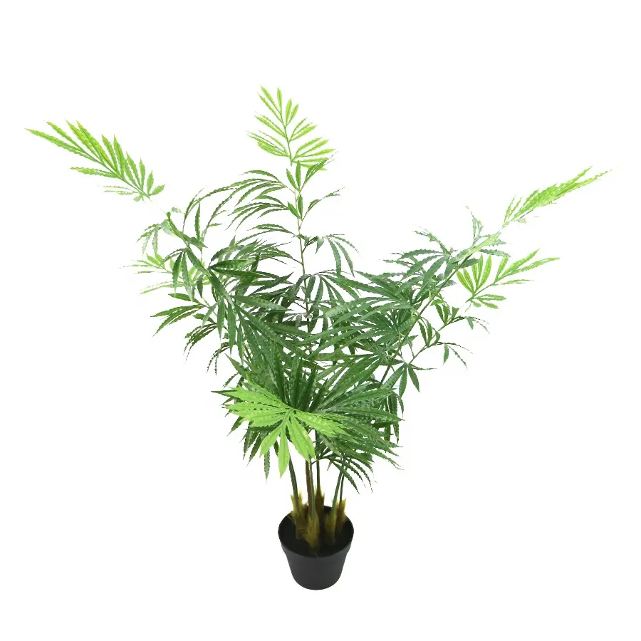 Supplies faux 110cm high new cycas tree with black plastic pot for landscape decoration