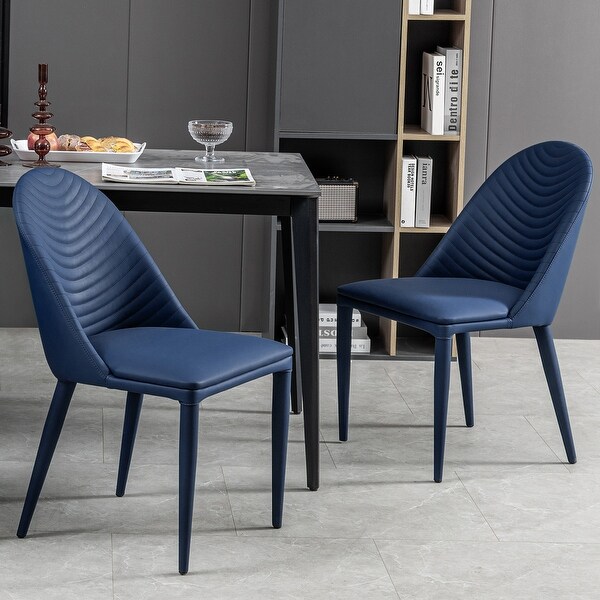 Modern Assembled Microfiber Leather Upholstered Dining Chair(Set of 2)