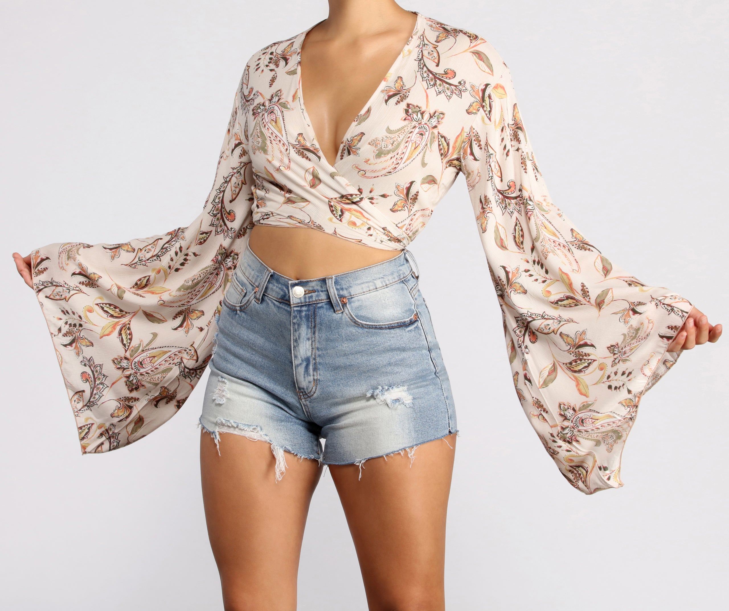 Boho Honey Tie Front Gauze Top