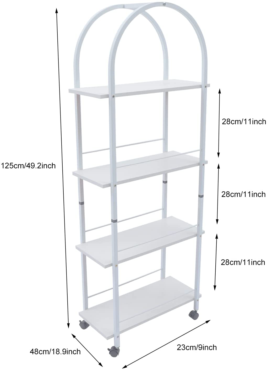 FETCOI 4 Tier Flower Pot Plants Stand Display Wooden Shelves Rack Indoor Outdoor Decor (White)