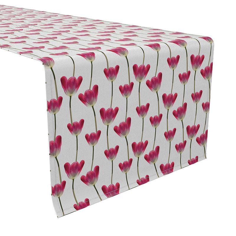 Table Runner， 100% Cotton， 16x90， Tulips in Bloom